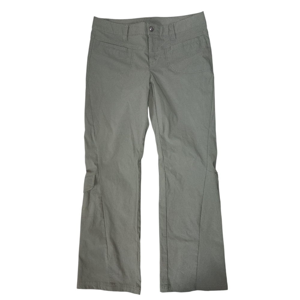 Athleta Womens 8 Olive Green Cargo Pants Low Rise Boot Cut Flare Outdoor Casual